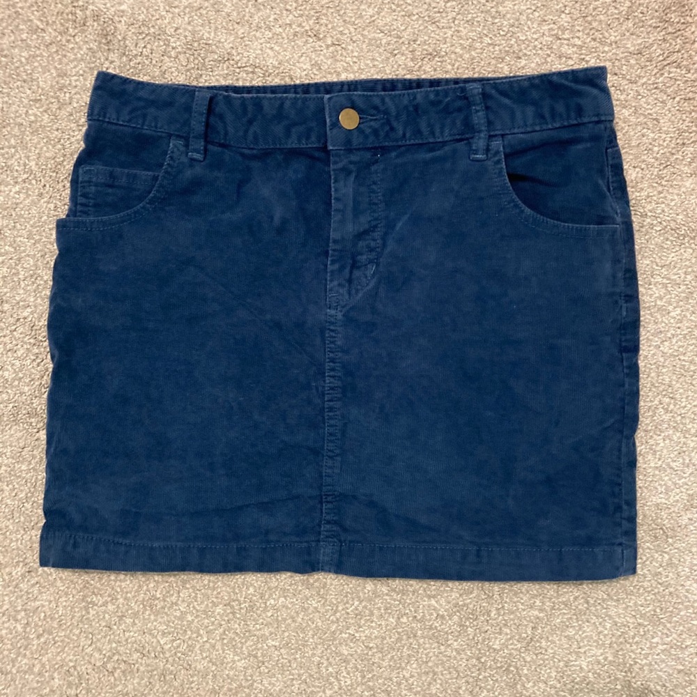 Blue corduroy mini skirt